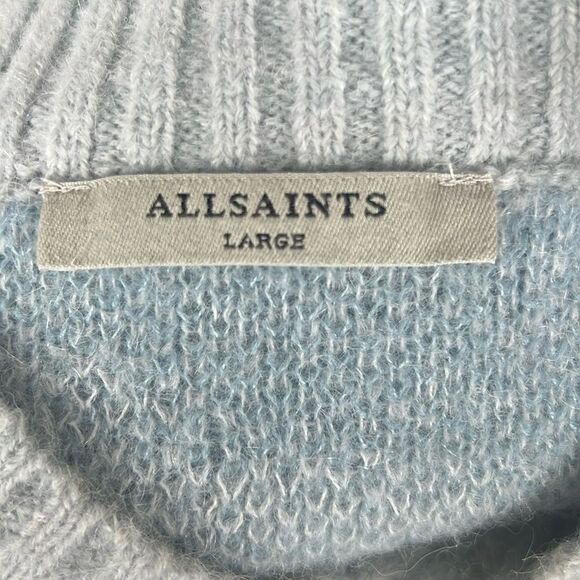 AllSaints Women’s Tiga Abstract Stripe V-Neck Sweater Sz L - Picture 8 of 9